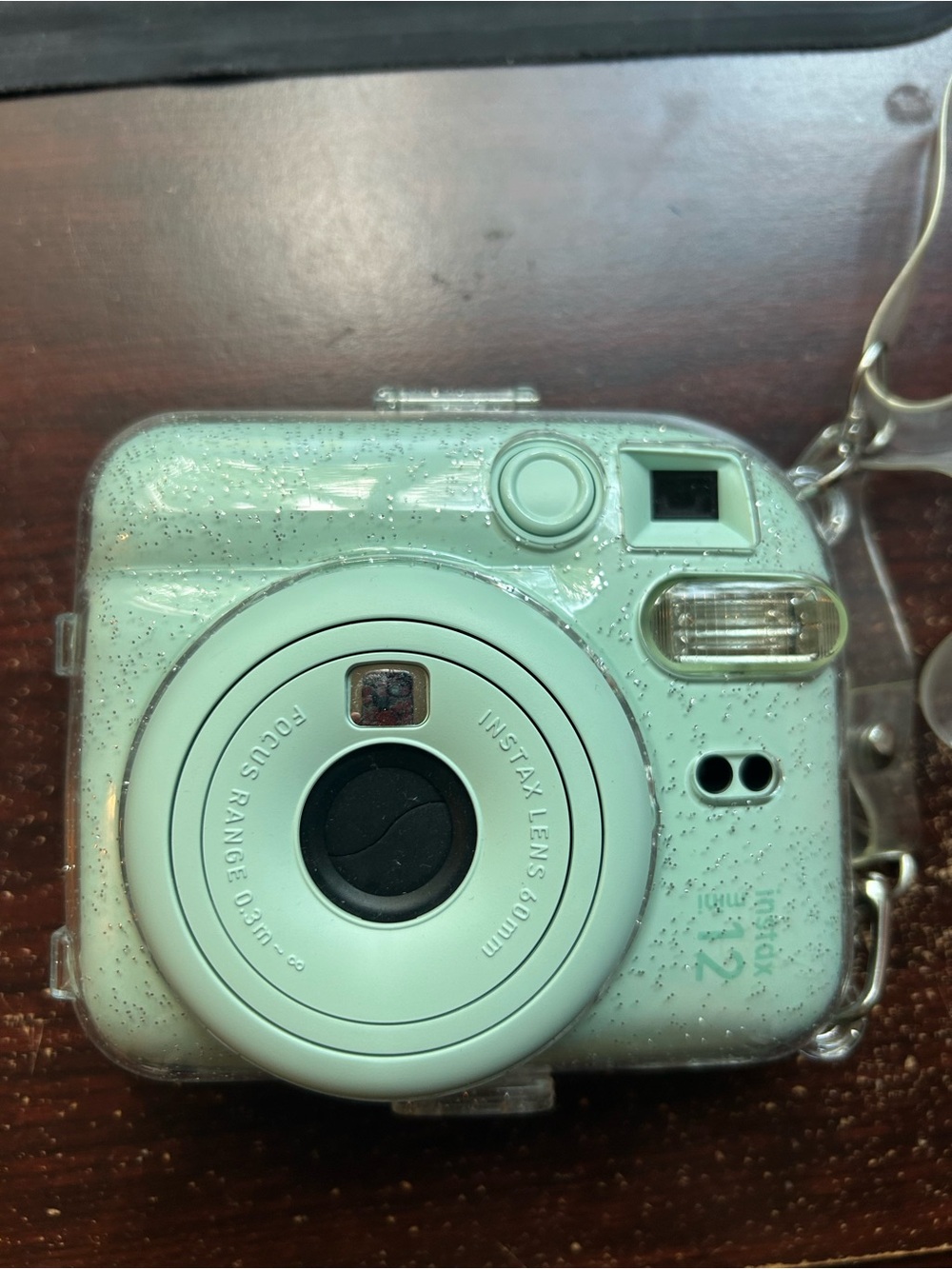 Fujifilm Instax Mini 12 Instant Camera in Mint Green with Glitter